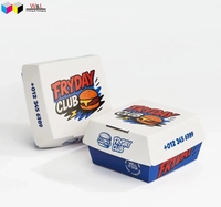 Caja de Embalaje para Hamburguesas Tipo Concha, Material Desechable de Grado Alimenticio, Logotipo Personalizado, Dimensiones Personalizadas