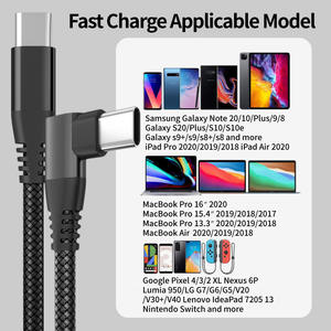 3A 60W ชาร์จเร็ว USB C ไปยัง USB C ปลอกสายไนลอนวัสดุทองแดงบริสุทธิ์สายข้อมูลสำหรับโทรศัพท์มือถือแท็บเล็ต - Product Image 4