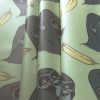 Pas quantité minimale de commande, nouveau style de styliste en faux cuir, motif orang-outan personnalisé, impression numérique, tissu Pu synthétique pour sacs fourre-tout imprimés