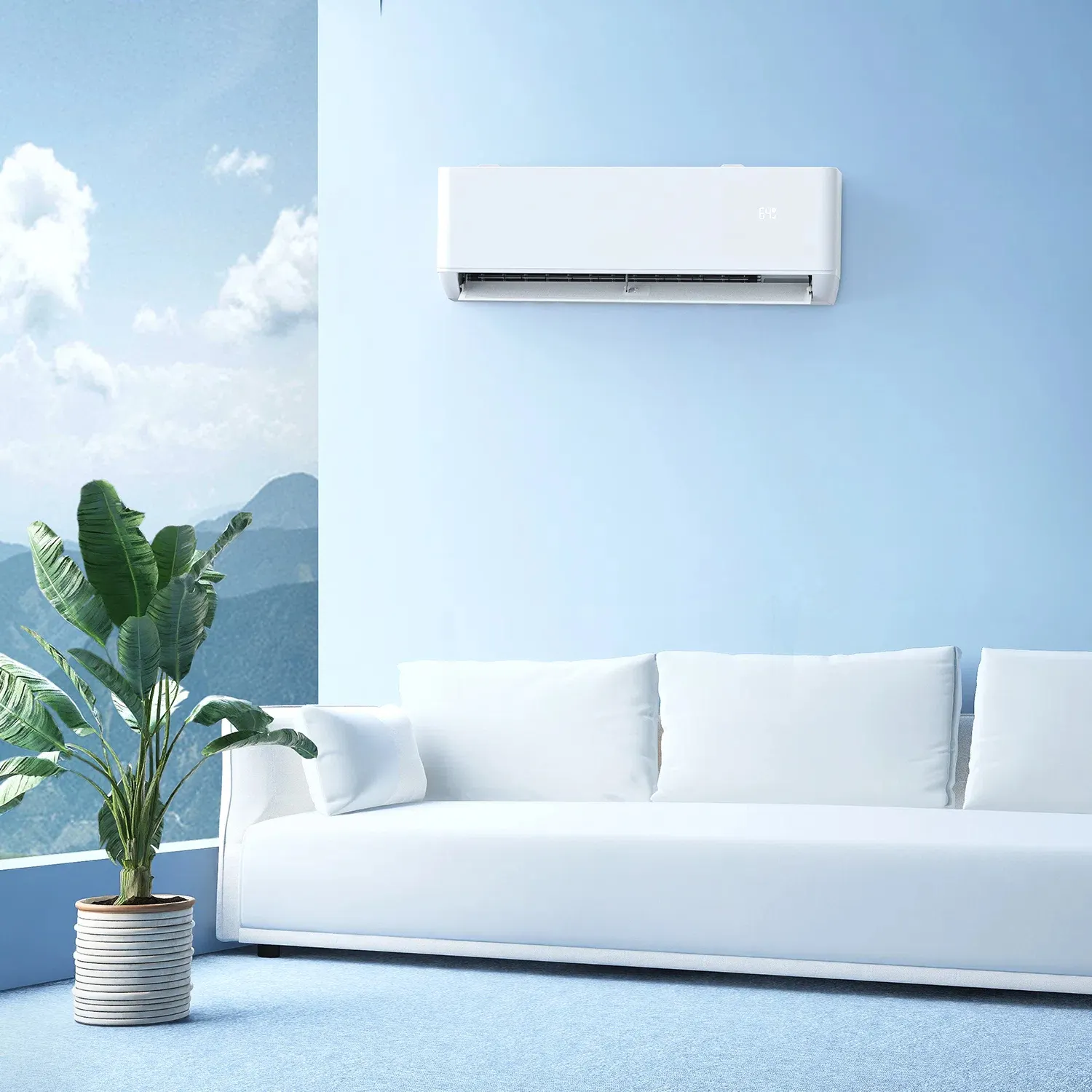 Vente chaude 24000 BTU Wi-Fi Connecté Ménage Smart Mini Split Climatiseur