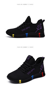 Baskets de sport pour femme, confortables et résistantes, à plateforme, avec logo personnalisé, design tissé volant, tige en tissu doux, Sketchers pour femme - Product Image 6