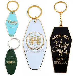 Bulk Custom Retro Motel Hotel Keychain Soft enamel charm Zinc Alloy Metal Love Theme Plated Customized Key Tag