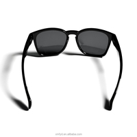Lunettes de soleil unisexes noires Fuyuanda KB05-11 C1 de haute qualité, monture antidérapante tendance, protection UV400, verres personnalisables avec logo, en PC/plastique