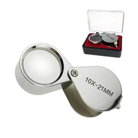 Mini Small Folding Metal Jewelry Antique Diamond Connoisseur Pocket 10x21mm 20x21mm 30x21mm Diamond Magnifier Jeweler Magnifier