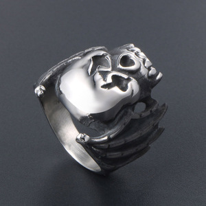 Retro Bat Skull <b>Ring</b> Men's Titanium Steel Punk Jewelry SA521 - Product Image 3
