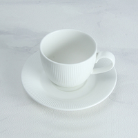 Moderne Blanc Uni Café Théière Tasse Ensemble Hôtel Restaurant Porcelaine Café et Thé Ensemble de Service
