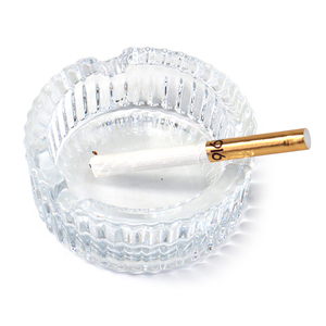 Cendrier en verre de luxe rond de 85 mm avec logo personnalisé, cendrier en cristal de poche pour cigarettes, accessoires pour fumeurs - Product Image 3