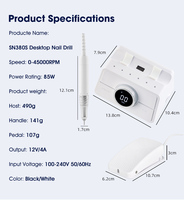 Peralatan Kuku Profesional Brushless 85W Laris Manis, Mesin Poles Kuku Kecepatan Tinggi Rendah Kebisingan, Peralatan Salon Mewah 45K Nail Drill