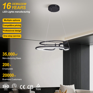 <span class=keywords><strong>Lampadario</strong></span> a Sospensione LED con <span class=keywords><strong>Doppio</strong></span> Anello per Sala da Pranzo e Bar, Design Moderno in Oro Caldo per Soggiorno - Product Image 1