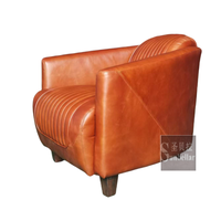 Vente en gros de chaises longues design de luxe meubles art déco fauteuil club marron en cuir véritable fauteuil confortable de loisirs fauteuil d'appoint