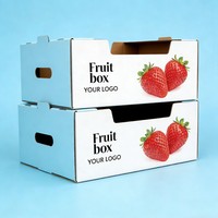 Caja de Cartón Corrugado para Frutas y Verduras con Impresión de Tinta de Soya, para Empacar Fresas, Manzanas y Piñas, en Oferta