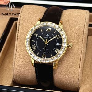 Goddess black sexy style wristwatch with <b>calendar</b> for women - Product Image 2