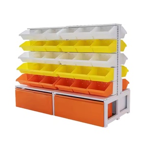 Présentoir simple double face avec cadre d'extrémité, mobilier commercial, armoires métalliques et plastiques pour produits secs en vrac et snacks - Product Image 3
