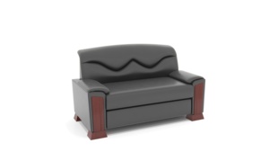 Canapé de réception de bureau 3 places <span class=keywords><strong>Frankfurt</strong></span>, accoudoirs en placage de noyer, cuir microfibre Nappa véritable, canapé lounge pour visiteurs - Product Image 3