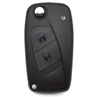 Flip Folding Remote Car Key Shell Case Replacement 3 Button Third Button Is Blank in Black SIP22 Blade with Battery Door