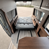 Canapé-lit pliable 3 places en cuir véritable noir de luxe sur mesure pour camping-car, conversion de caravane