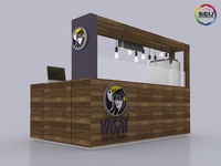 Conception spéciale pour les kiosques alimentaires des centres commerciaux |   Support d'exposition pour baies d'açai |    Étal en bois massif à vendre