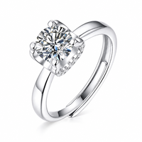 S925 Sterling Silver 2 Carat Romantique Bling Anneau Argent 925 Moissanite Bague de Fiançailles Femmes