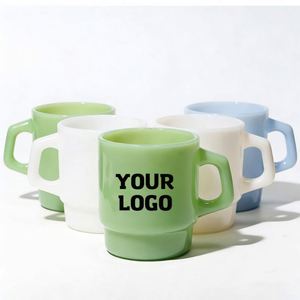 WSY955 Custom Logo Printed Drinkware Cup High Borosilicate Corporate Activity Business <b>Gift</b> Coffee Cup Glass Mug with Handle - Product Image 1