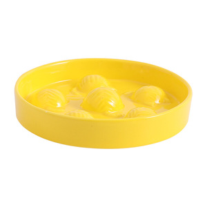 Custom New Design Yellow Elevated Ceramic Pet Cat Slow <strong>Bowls</strong> <strong>Rounded</strong> Shape for <strong>Dogs</strong> - Product Image 2