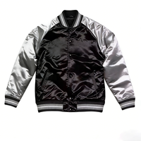 Blouson de basket universitaire personnalisé avec logo, style décontracté, en satin, coupe bomber pour homme, design color block, grande taille, fin et imperméable au vent