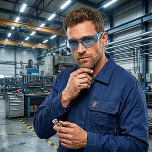 <b>Frameless</b> Polycarbonate Safety Glasses Anti-Scratch Uncoated Plastic <b>Frame</b> for Construction Site Dust Protection - Product Image 2
