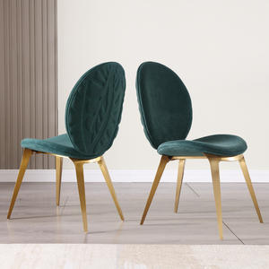 Ghế Ăn Sang Trọng Nhẹ Thiết Kế Hiện Đại Mới Nhất Cho Gia Đình Ghế Bọc Chân Bằng Thép Không Gỉ Màu Vàng Kim Ghế Bên Hông Ghế Bọ Cánh Cứng - Product Image 3