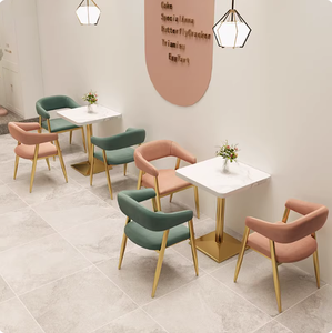 Thiết kế sang trọng hiện đại nhung bọc gian hàng chỗ ngồi dài ghế ăn và bàn đặt cho quán bar nhà hàng tráng miệng cafe sử dụng - Product Image 6