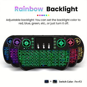 Mini <span class=keywords><strong>clavier</strong></span> <span class=keywords><strong>sans</strong></span> <span class=keywords><strong>fil</strong></span> avec pavé tactile rétroéclairé, 7 couleurs rétroéclairées, <span class=keywords><strong>clavier</strong></span> portable 2.4G <span class=keywords><strong>pour</strong></span> Smart <span class=keywords><strong>TV</strong></span>, PC, ordinateur portable, Android, Mac, Windows - Product Image 4