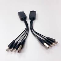 Câble de charge multi-USB 3-en-1 pour téléphone portable avec gaine TPE, batterie externe et support de téléphone – Chargeur promotionnel personnalisé