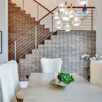 Balustrade décorative en câble d'acier inoxydable fin et discret pour escalier de villa moderne
