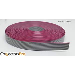 Conectores Pro 10P 10M, Cable Plano de 2.54mm IDC, Gris Plateado, 10 Hilos, Conector FFC FPC - Product Image 4