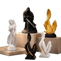 Série d'objets décoratifs créatifs en vinyle et plastique, style luxe léger, présentoirs multifonctionnels pour salons, bureaux et tables (40 pièces)