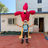 Costume gonflable de flamant rose portable, en tissu Oxford léger, accessoire interactif pour performance en parc à thème ou défilé de rue