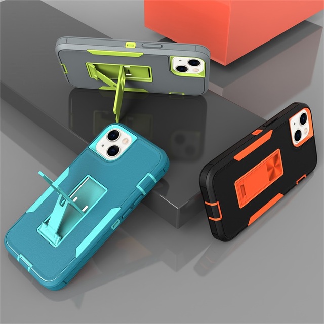 Hybrid Mobile Cover for iphone 13 Mini Anti Scratch Kickstand Pc Tpu Shockproof Phone case for iphone 13 Pro Max