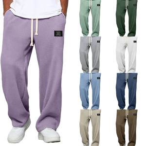 Pantalones deportivos anchos de hombre, estilo europeo-americano, transpirables, holgados y con caída, para primavera y otoño. - Product Image 1