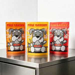 Sachet d'emballage alimentaire personnalisé pour animaux de compagnie, imprimé numériquement, pochette à fermeture éclair verticale, résistant à l'humidité, pour friandises pour chiens et collations pour chats - Product Image 3