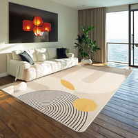 Tapis de luxe en peluche, anti-dérapant, anti-déversement, en polyester crème, pour sous le canapé, sous la table basse, protection de sol, tapis de zone