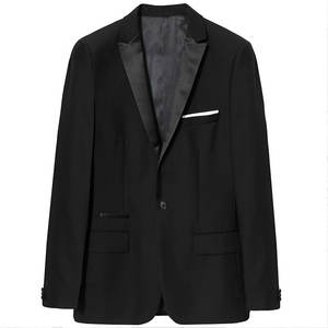 Blazer de smoking noir ajusté à simple boutonnage pour homme, idéal pour les dîners et les mariages, avec poche pour billet – Meilleure vente - Product Image 3