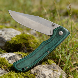 มีดพับเหล็กกล้าคาร์บอนสูง EDC สำหรับยุทธวิธี ด้ามไม้ สำหรับตั้งแคมป์ กิจกรรมกลางแจ้ง เอาตัวรอด มีดพกพา OEM พร้อมคลิปหนีบเข็มขัด - Product Image 4