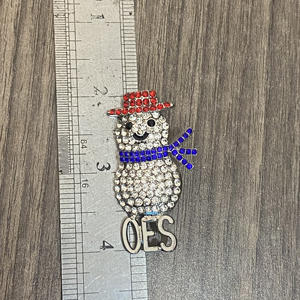 Broche de letra OES personalizado, broche de solapa de perla esmaltada azul estrellada oriental, broches de muñeco de nieve, joyería - Product Image 5