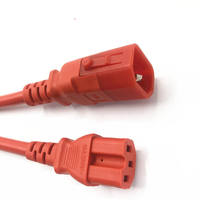 Cordon d'alimentation CA robuste 14AWG 15A 250V IEC 60320 C14 vers IEC 60320 C15 rouge, 6 pieds (6FT/8FT/10FT/15FT/25FT/50FT/100FT)