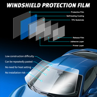 Film de protection de pare-brise en TPU ultra-résistant, anti-éclats, anti-buée, résistant aux intempéries pour camion 6,5 mil 7 mil 9 mil