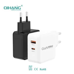 CE Certification GaN PD65W European Standard C+A Port Multi-protocol Automatic Adjustment Power Charger GaN Fast Charging Head