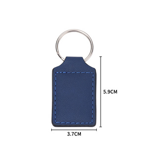 Sang trọng khoảng trống Keychain laserable Giả Da PU da hình chữ nhật vòng tròn hình dạng hình bầu dục thời trang <span class=keywords><strong>Keyring</strong></span> cho khắc laser - Product Image 1