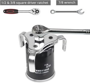 Ổ đĩa kép nhiên liệu lọc dầu Remover cờ lê công cụ 3 hàm <span class=keywords><strong>2</strong></span> cách lọc dầu cờ lê công cụ loại bỏ ô tô - Product Image 5