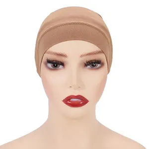 2023 vente chaude femmes musulmanes arabe écharpe bonnet multifonctionnel couleur unie intérieur Hijab Cap