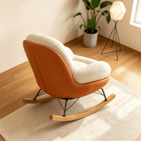 Fauteuil balançoire individuel en métal pour la maison, chaise longue paresseuse en fer, canapé balançoire, chaise à bascule