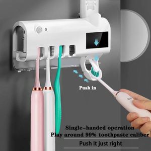 JY Intelligent Non-Punching Squeezing Toothpaste Toothbrush <b>Holder</b> with Automatic Touch <b>Control</b> Wall-Mounted Plastic Design - Product Image 2