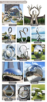 Grande sculpture abstraite torsadée en acier inoxydable, statue d'art moderne en métal pour la décoration de parcs et de places publiques